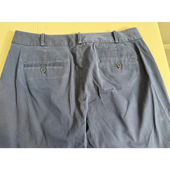 Talbots pants Navy Blue stretch cotton chino straight leg &  pockets Sz 12 Curvy - Picture 5 of 8